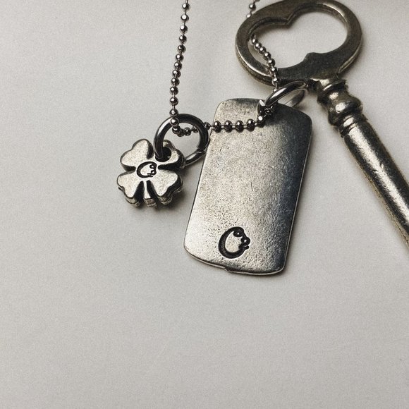 Origami Owl Find Joy in the Journey Quote Key Clover Silver Charm Chain Necklace - Picture 6 of 12